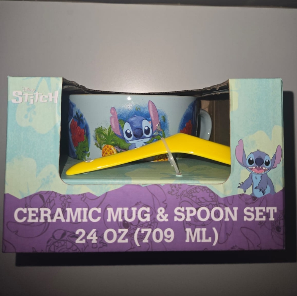 Stitch Ceramic Mug & Spoon Set